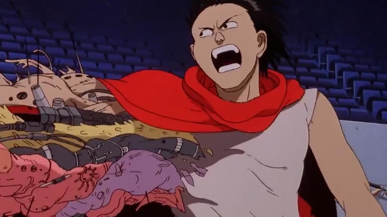 Tetsuo's arm getting mutilated