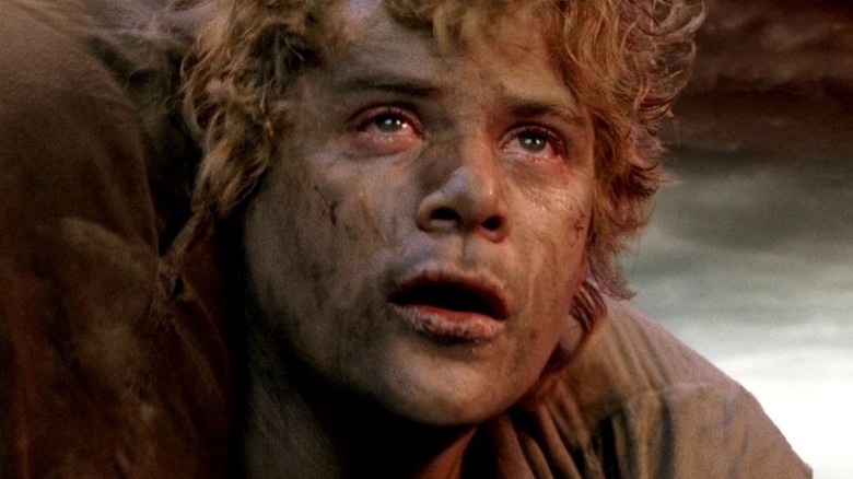 Sam carrying Frodo in Mordor