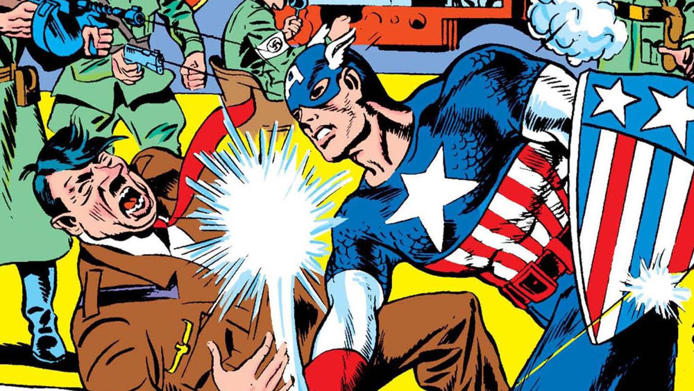 Captain America punches Hitler