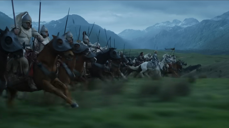 Númenórean cavalry riding into battle