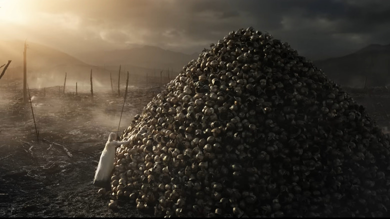 A hill of helmets