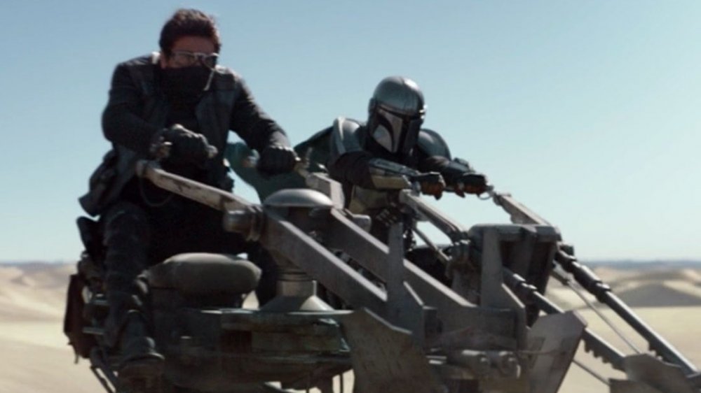 Jake Cannavale and Pedro Pascal in The Mandalorian