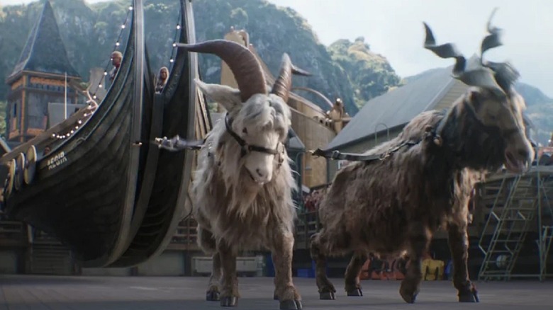 Thor's new goats pull Valkyrie's ship