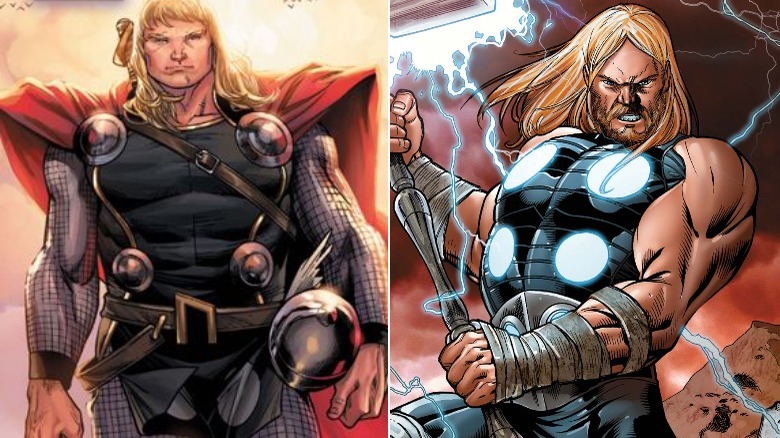 Marvel and Ultimate Thor pose