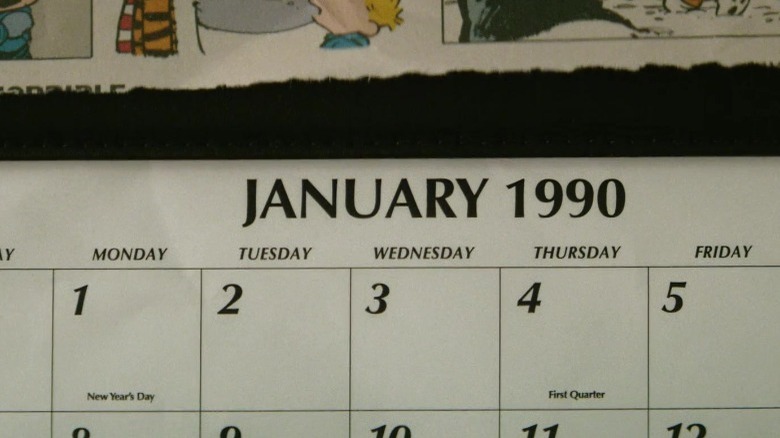 A calendar open to January 1990