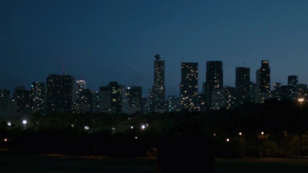 Shot of the Metropolis skyline, including the outline of the Daily Planet