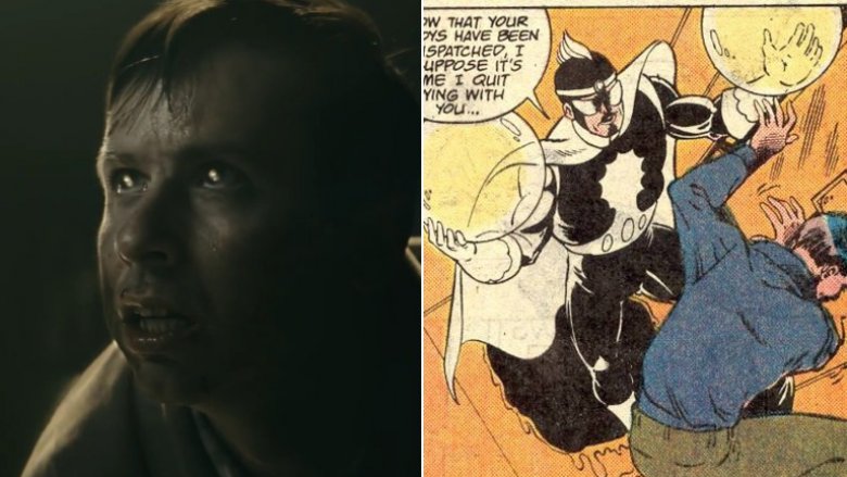 Split image of Jacob Finlay in the show and in the comics