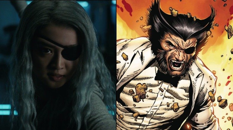 Split image of Rose and Wolverine, a.k.a. Patch from the comics