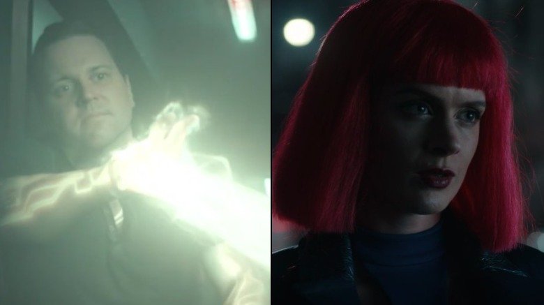 Split image of Michael Mosley as Doctor Light and Hanneke Talbot as Shimmer