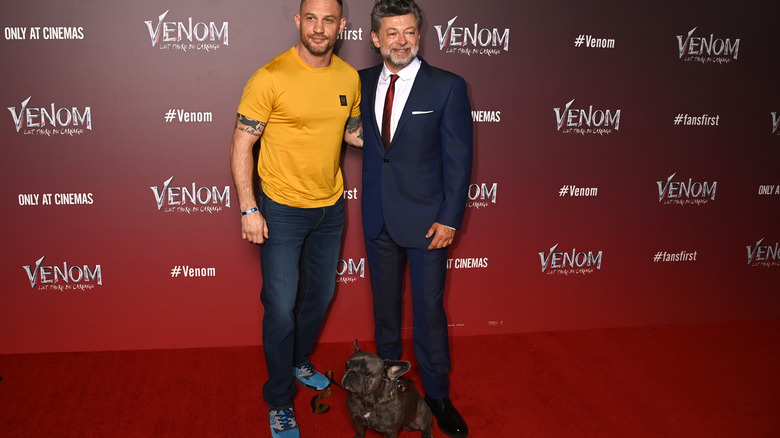 Tom Hardy and Andy Serkis at the London premiere for "Venom: Let There Be Carnage"