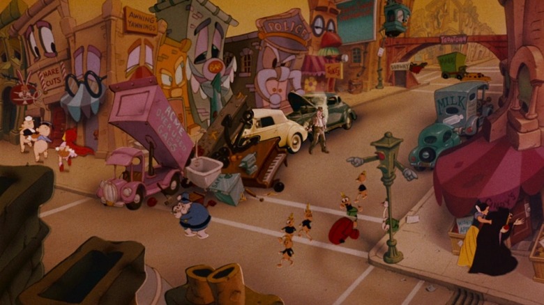 Toontown crowd scene