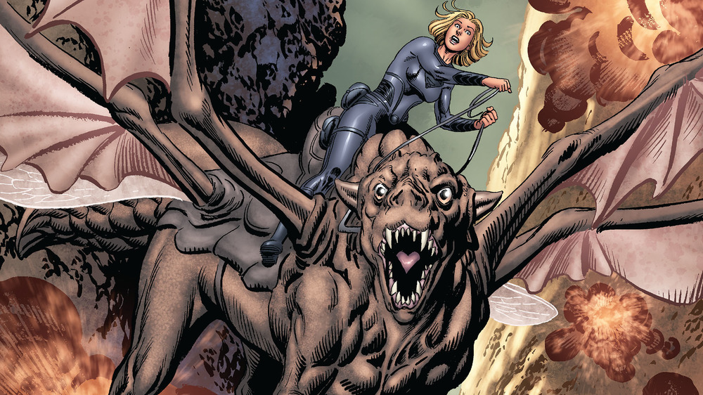 Supergirl rides a beast