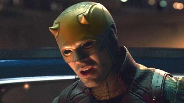 Surprised Daredevil in yellow costume