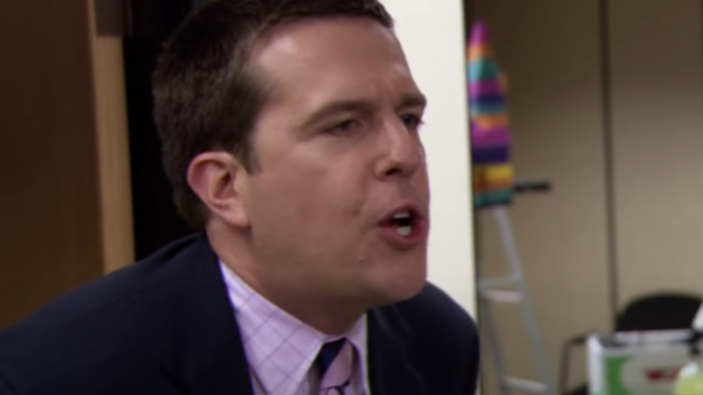 The Office Andy Bernard yells at co-workers