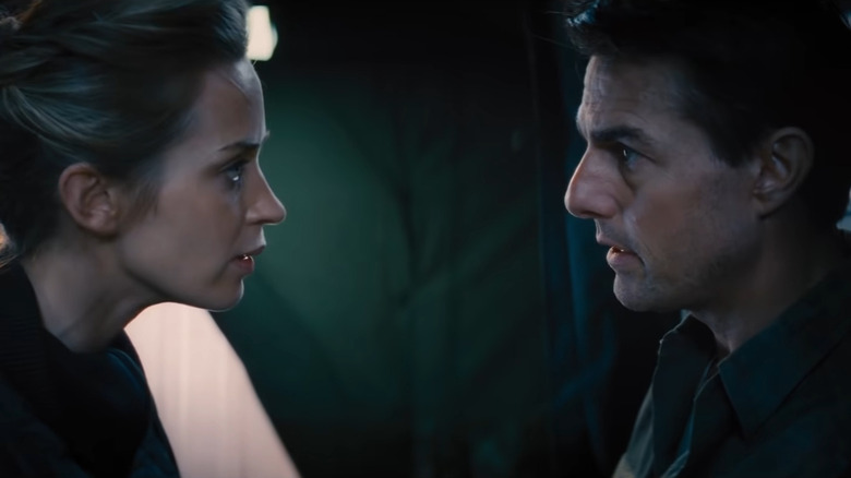 Rita and William Cage in "Edge of Tomorrow"