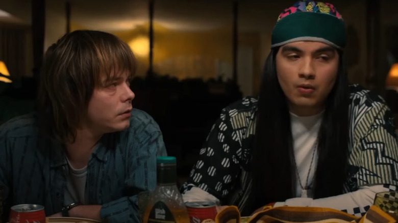 Argyle and Jonathan Byers sitting at dinner table