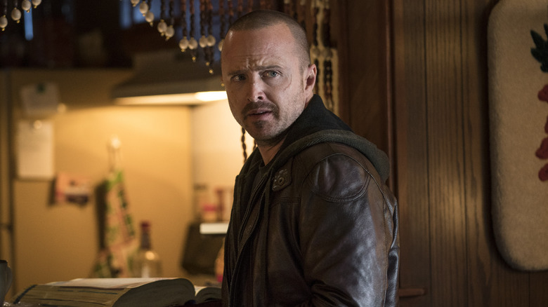 Aaron Paul as Jesse looking to the side