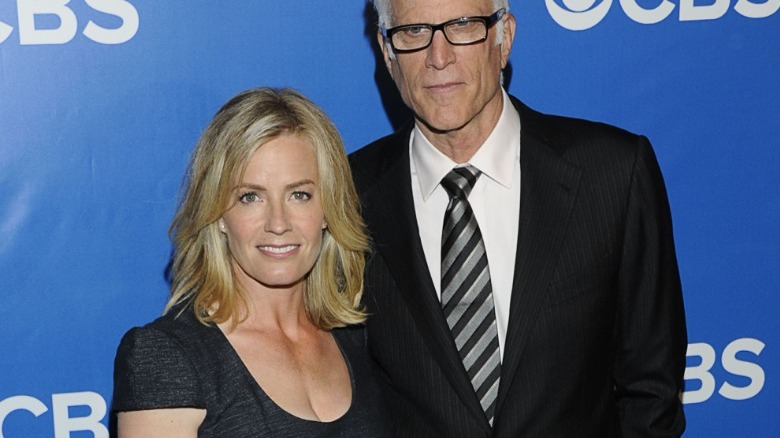 Elisabeth Shue and Ted Danson smiling at CBS upfront