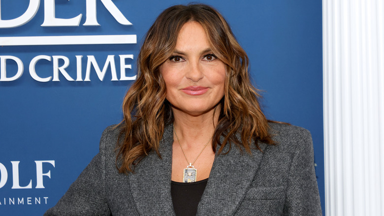 Mariska Hargitay posing for press