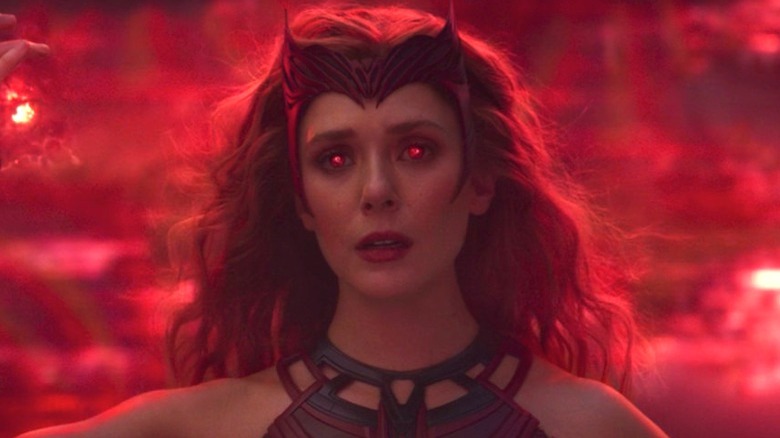 Scarlet Witch surrounded by red magic