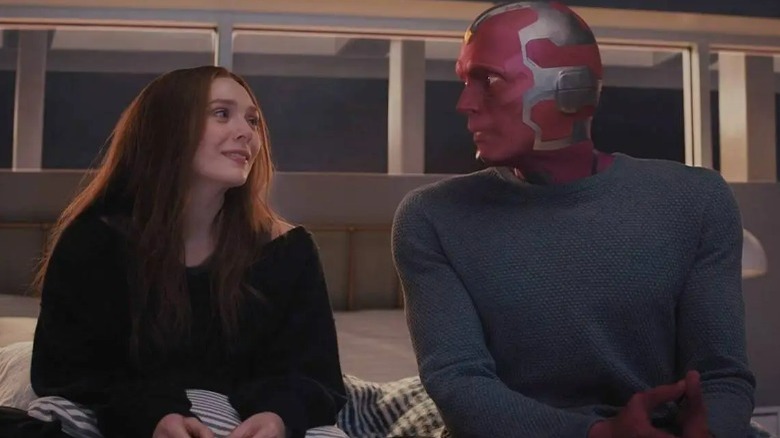 Wanda and Vision smiling at each other