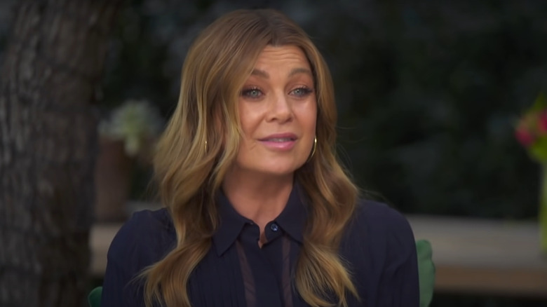 Ellen Pompeo being interviewed