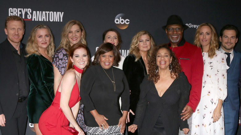 Grey's Anatomy cast posing together on red carpet