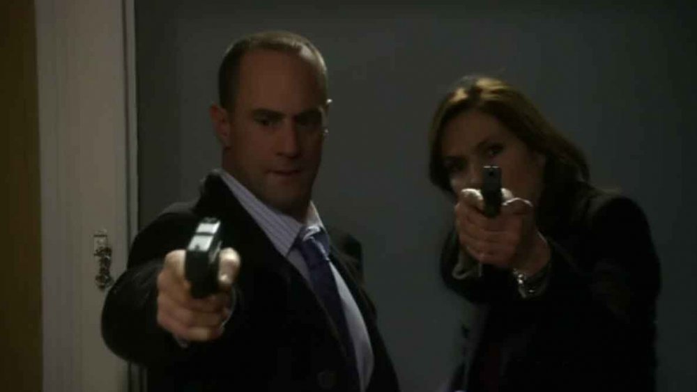 Christopher Meloni as Elliot Stabler and Mariska Hargitay as Olivia Benson on Law & Order: Special Victims Unit