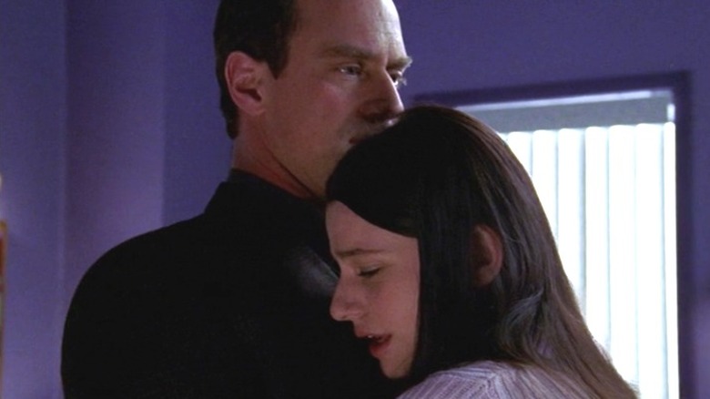 Stabler hugs Jackie Landricks