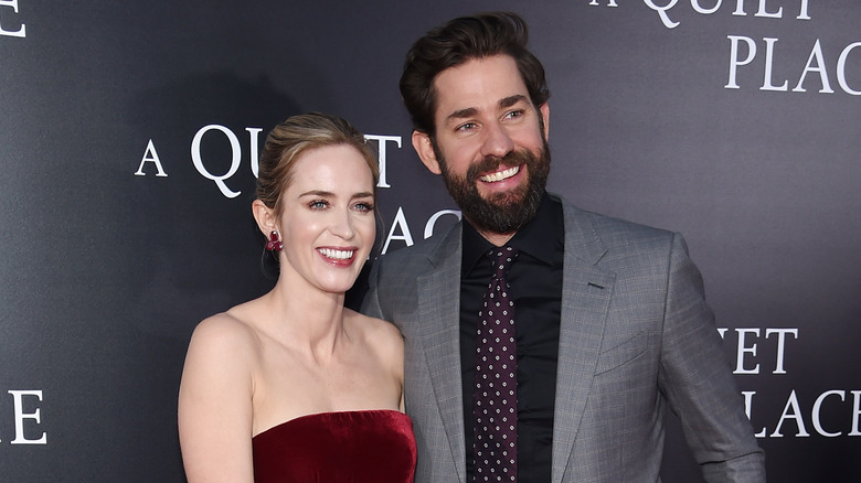 Emily Blunt and John Krasinski at an event