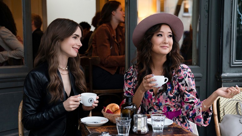 Emily and Mindy drinking tea