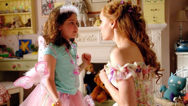 Princess talking to child