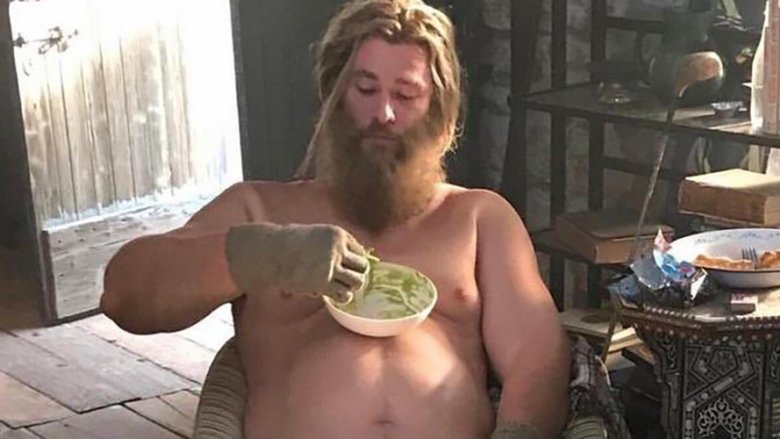 Thor in Avengers: Endgame eating guacamole