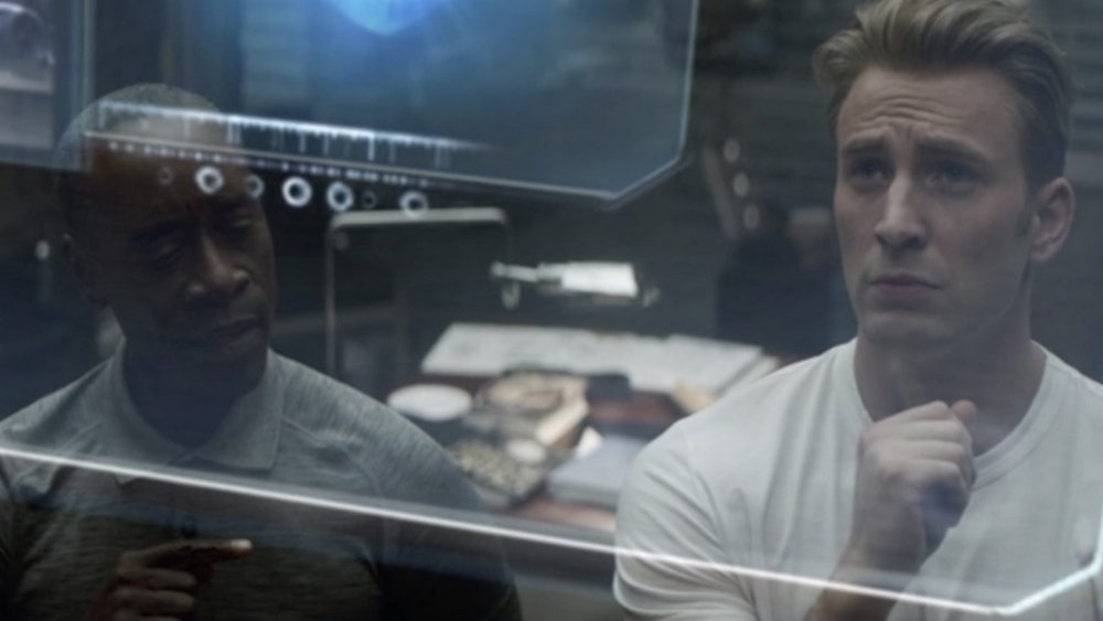 Don Cheadle and Chris Evans in Avengers: Endgame