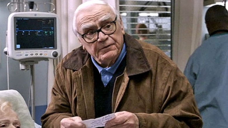 Ernest Borgnine looking worried in ER