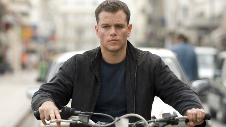 Jason Bourne on a bike