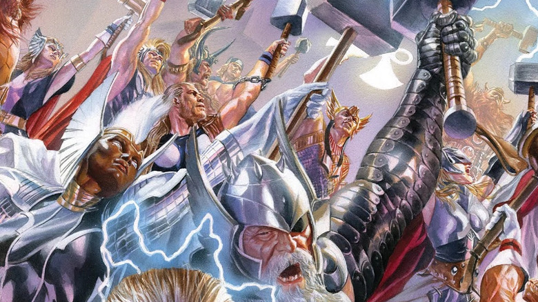 Multiverse Thors raise hammers