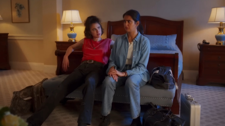 Margaret Qualley and Geraldine Viswanathan talking