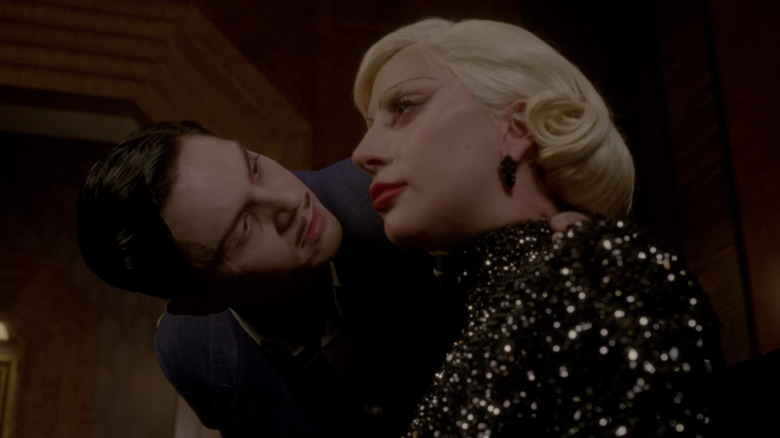 Evan Peters and Lady Gaga in "Hotel"