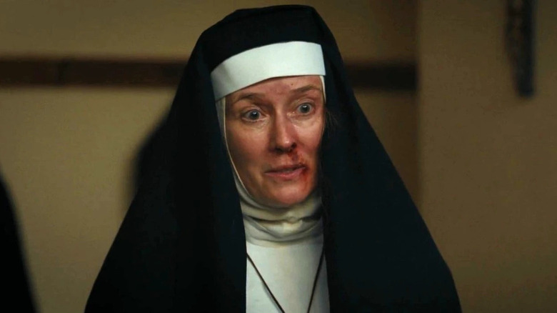 Sister Mary with a bloody nose