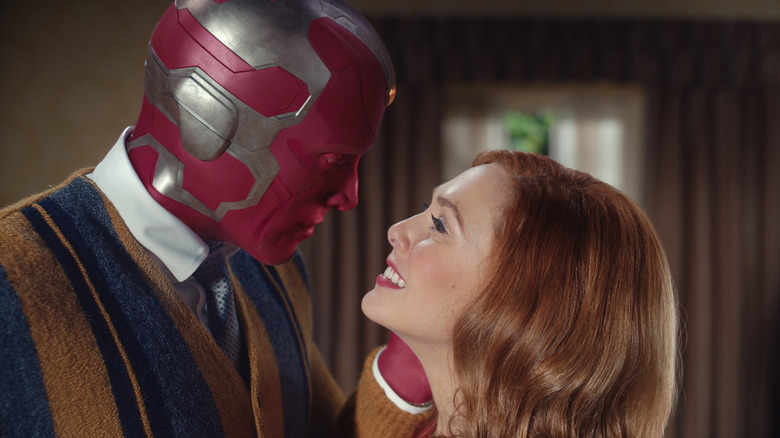 Vision and Wanda kiss