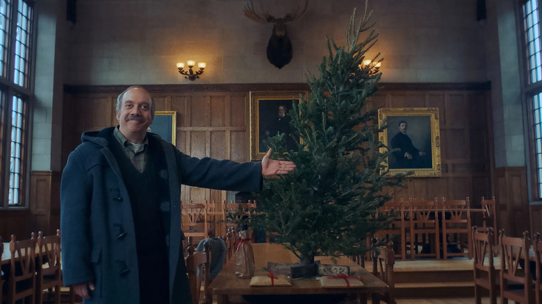 Paul Hunham with Christmas tree