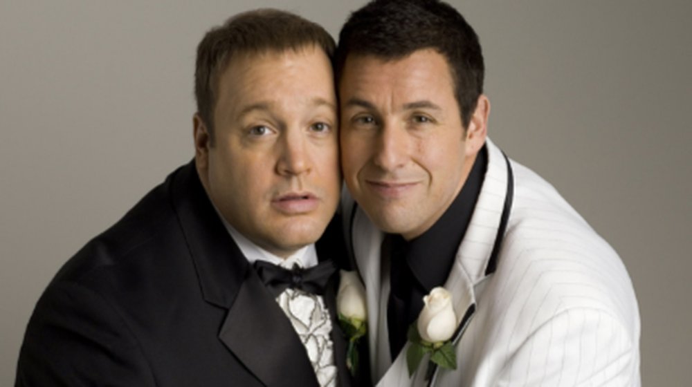 Kevin James and Adam Sandler as Larry and Chuck in I Now Pronounce You Chuck and Larry