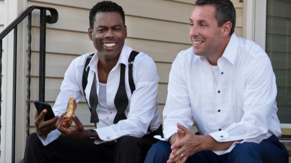 Chris Rock and Adam Sandler as Kirby Cortice and Kenny Lustig in Netflix's The Week Of