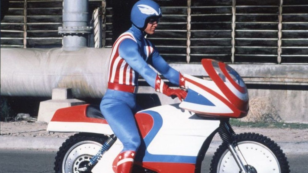 Captain America riding motorcycle