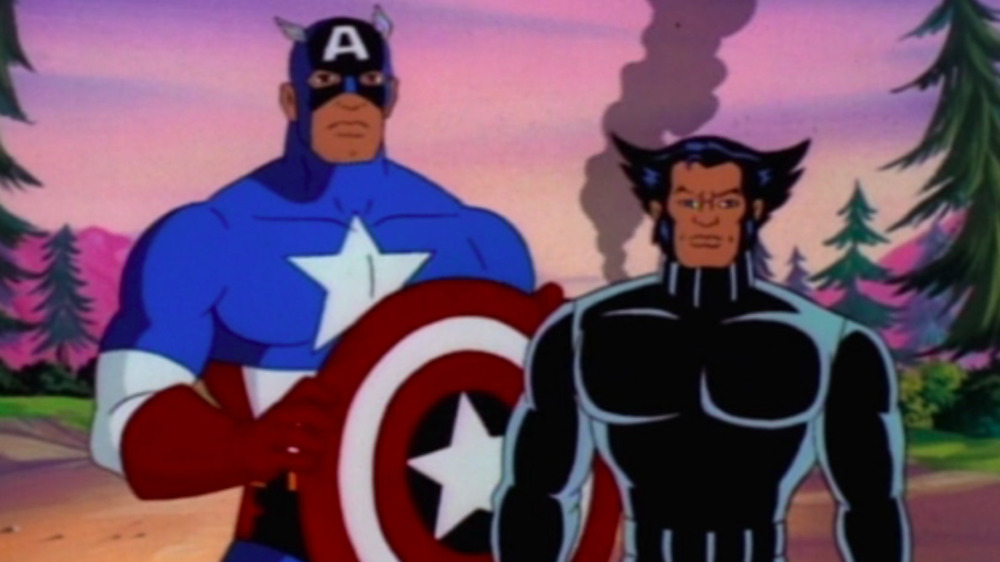 Animated Captain America and Wolverine