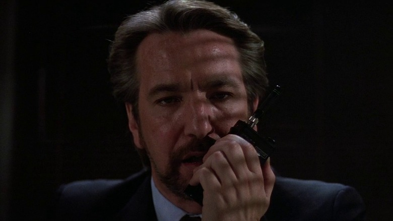 Hans Gruber on walkie-talkie