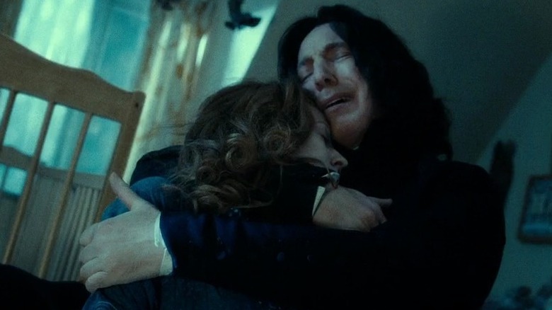 Severus Snape cradling Lily Potter