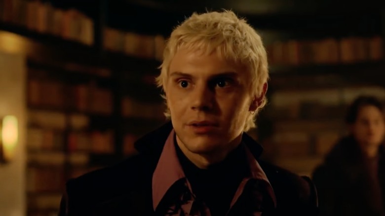 Evan Peters speaks in AHS