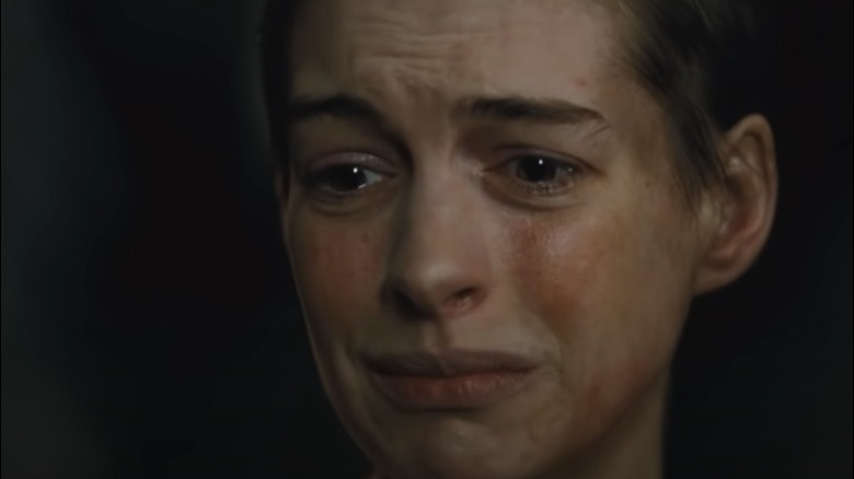 Anne Hathaway crying